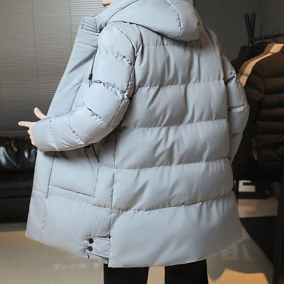Veltic Men's Puffer Overcoat with Hood Manhattan - Veltic
