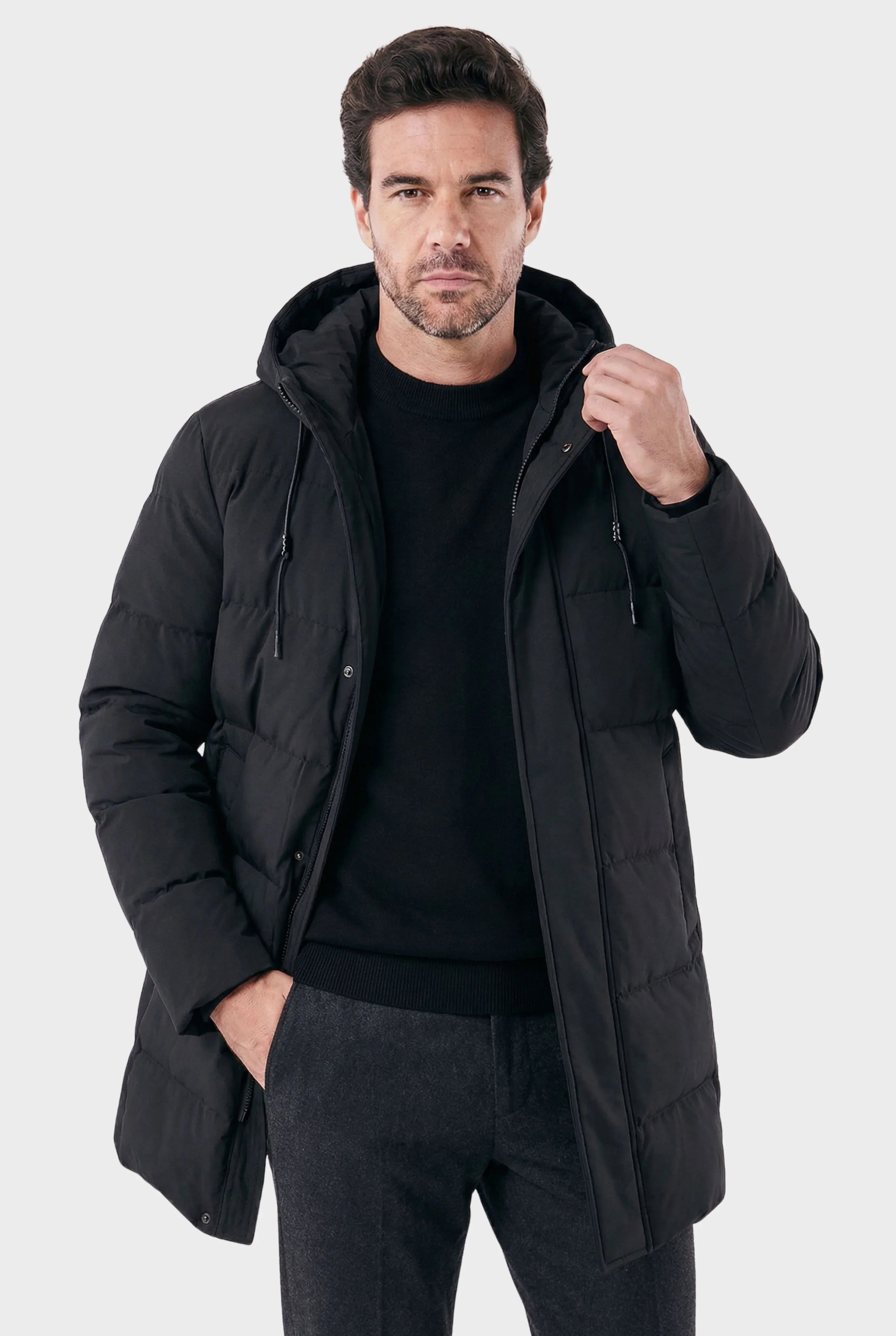 Veltic Men's Puffer Overcoat with Hood Manhattan - Veltic