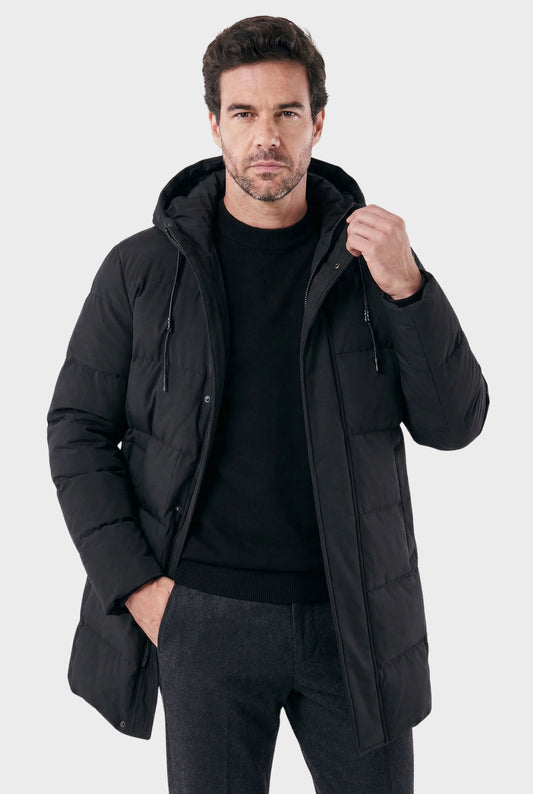 Veltic Men's Puffer Overcoat with Hood Manhattan - Veltic