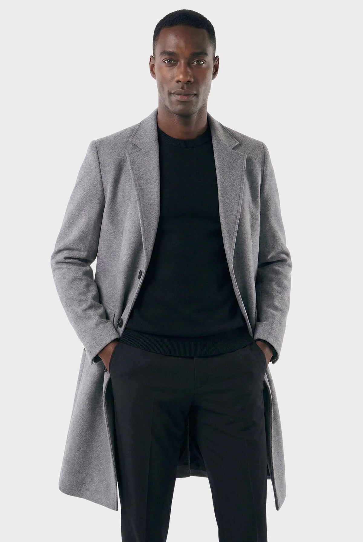 Veltic Men's Long Formal Overcoat with Notched Lapel - Veltic