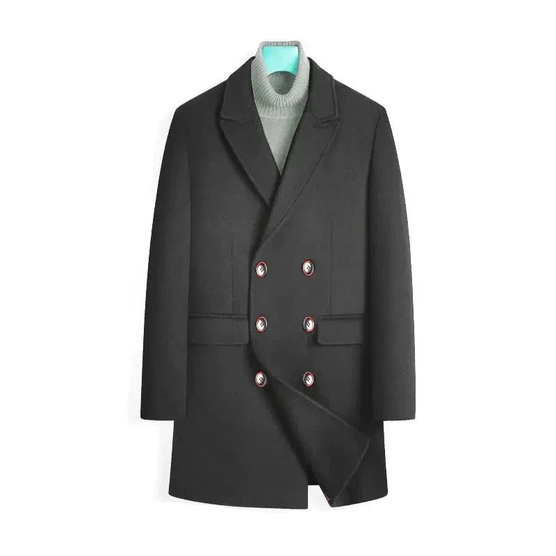 Veltic Men's Double Breasted Overcoat with Peaked Lapel Madrid - Veltic