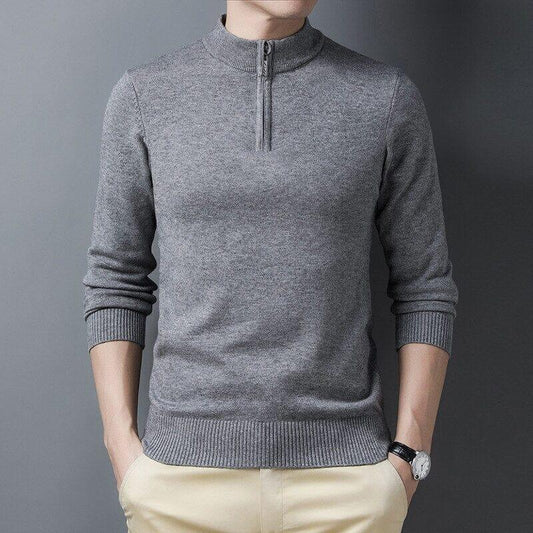 Men's Semi-High Collar Quarter-Zip Sweater Eston - Veltic