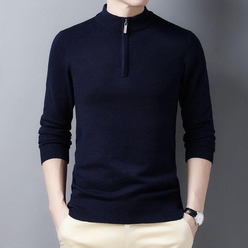 Men's Semi-High Collar Quarter-Zip Sweater Eston - Veltic