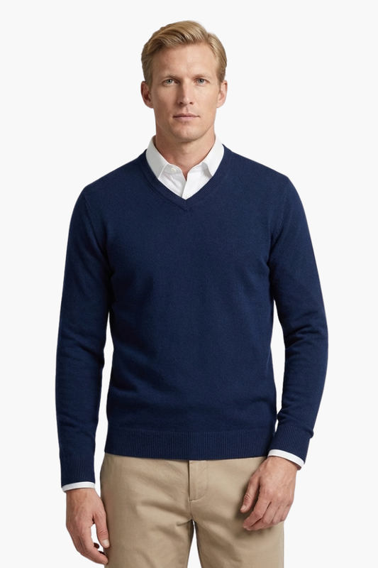 Veltic Men's Casual V-Neck Knit Sweater - Veltic