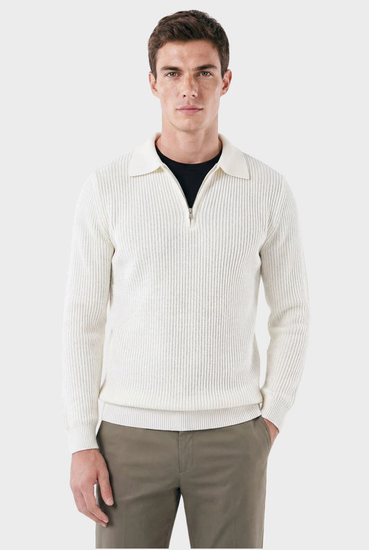 Veltic Men's Ribbed Half-Zip Sweater Denmark - Veltic