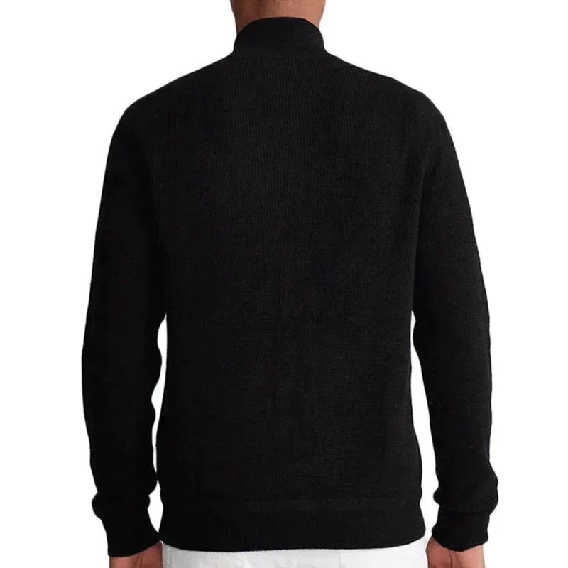 Men's Full-Zip Sweater with High Collar - Veltic