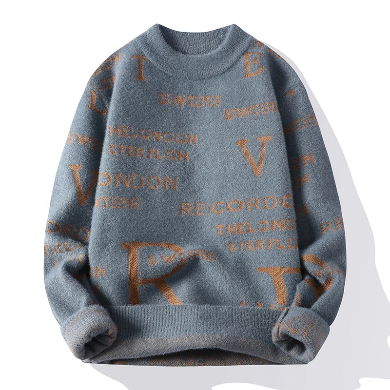 Men's Oversized Sweater with Mock Neck - Veltic