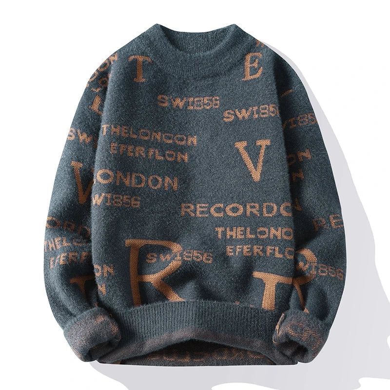 Men's Oversized Sweater with Mock Neck - Veltic