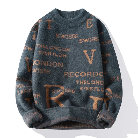 Men's Oversized Sweater with Mock Neck - Veltic