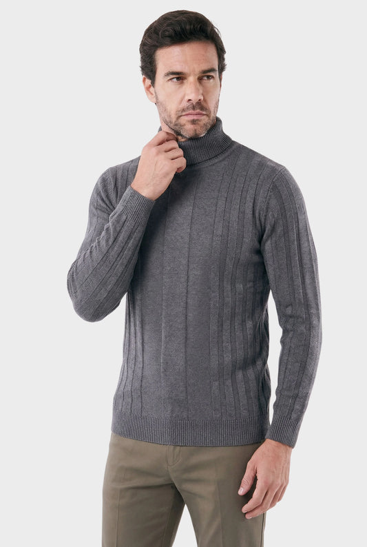 Veltic Men's Turtleneck Sweater with Structured Fit - Veltic