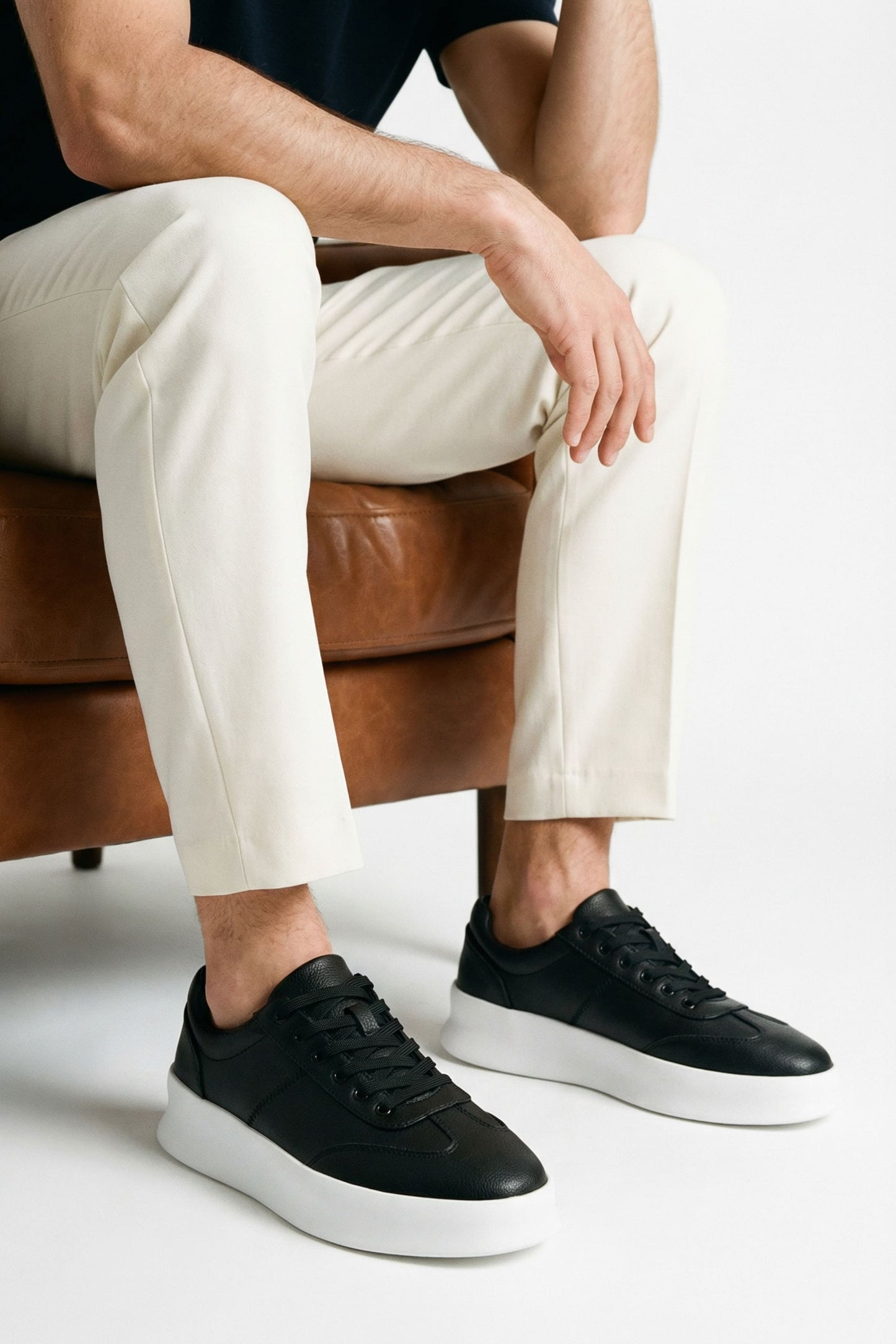 Men's Casual Leather Sneakers Siena - Veltic