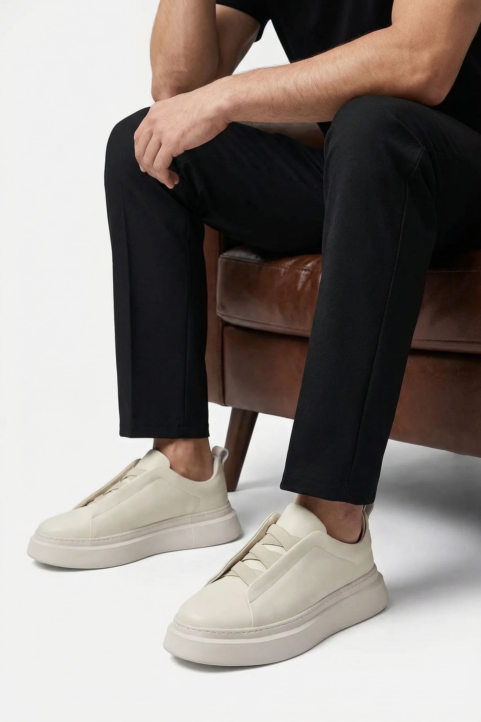 Men's Elegant Casual Leather Sneakers Amsterdam - Veltic